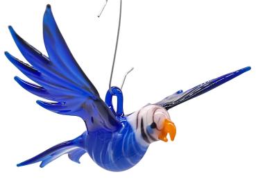 kleiner Wellensittich - fliegend - , dunkelblau